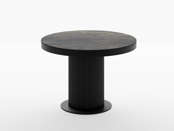 Стол обеденный раздвижной CARRBO 1100 керам. столешница черная/черный