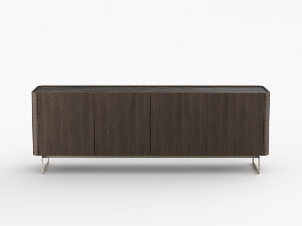 Тумба ТВ RAGGIO2 с дверями орех cedar/черная