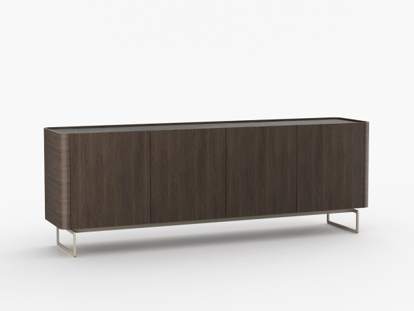 Тумба ТВ RAGGIO2 с дверями орех cedar/черная