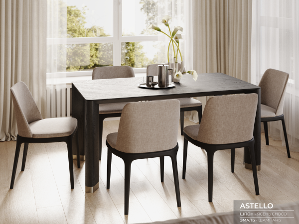 Стол обеденный ASTELLO ясень choco