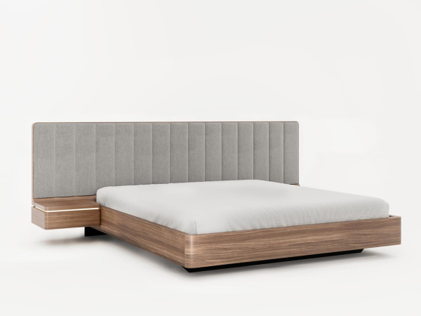 Кровать Orly 160 с широким изголовьем орех soul 13 серое Кровать Orly 160 с широким изголовьем орех soul 13 серое