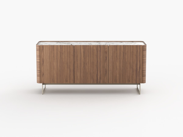 Тумба ТВ RAGGIO2 3 двери с опорой орех/белая